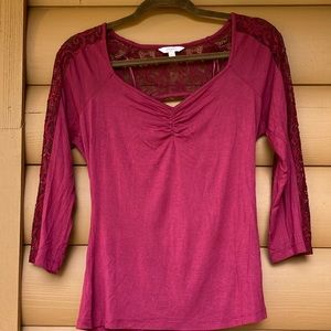 Red long sleeve blouse